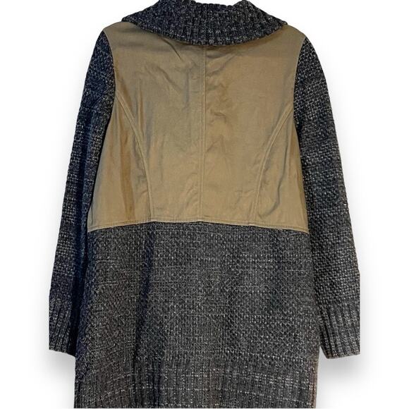 Ruff Hewn Grey Multi-Fabric, Woven Canvas/Sweater Jacket, Brown/Gray, Size L - Picture 2 of 7